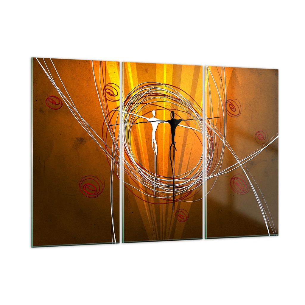 Bilder auf glas - Leute Tanz Linien Tapeten - 165x110cm - Glasbilder - Wandbilder - Kunstdruck - zum Aufhängen bereit - Wanddekoration aus Glas - ...