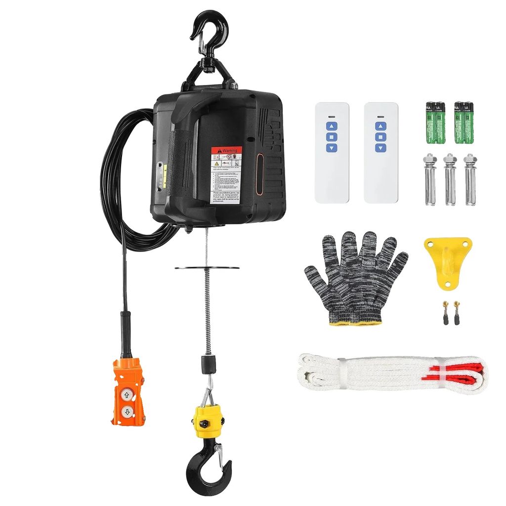 Elektrische Winde, 500 kg Tragfähigkeit, 1500W Leistung, 7 m Hubhöhe, ≥4 m/min Geschwindigkeit, Manuelle/Drahtgebundene/Drahtlose Steuerung