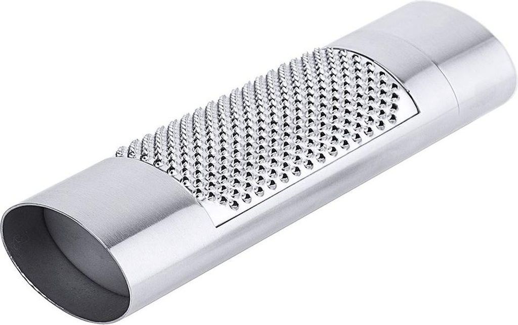 Contacto Muskatreibe Edelstahl 18/10 oval 15 cm mit Auffangbehälter, verschließbar, rostfrei, hygienisch, fein, kompakt für Muskatnüsse und Gew...