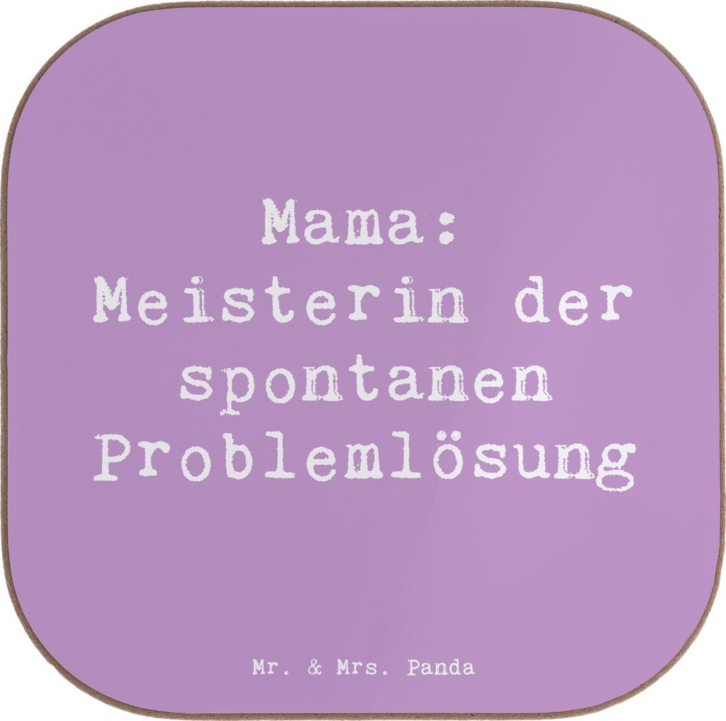 Mr. & Mrs. Panda Untersetzer für Gläser Spruch Mama Meisterin - Lavendeltraum - Geschenk, handgemacht, Coaster, gläseruntersetzer, Mutterschaft,...