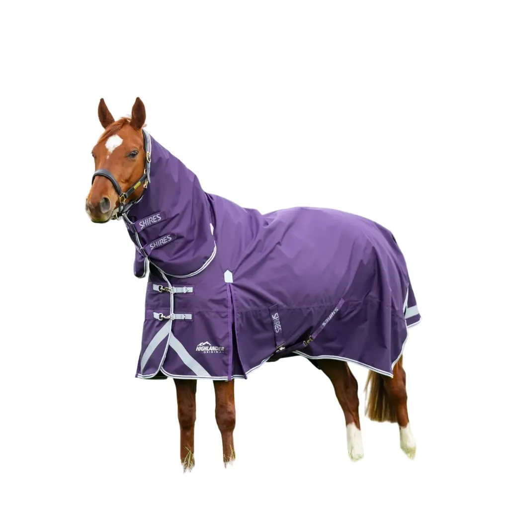 Couverture imperméable Shires Highlander 100g Ripstop 221cm Prune
