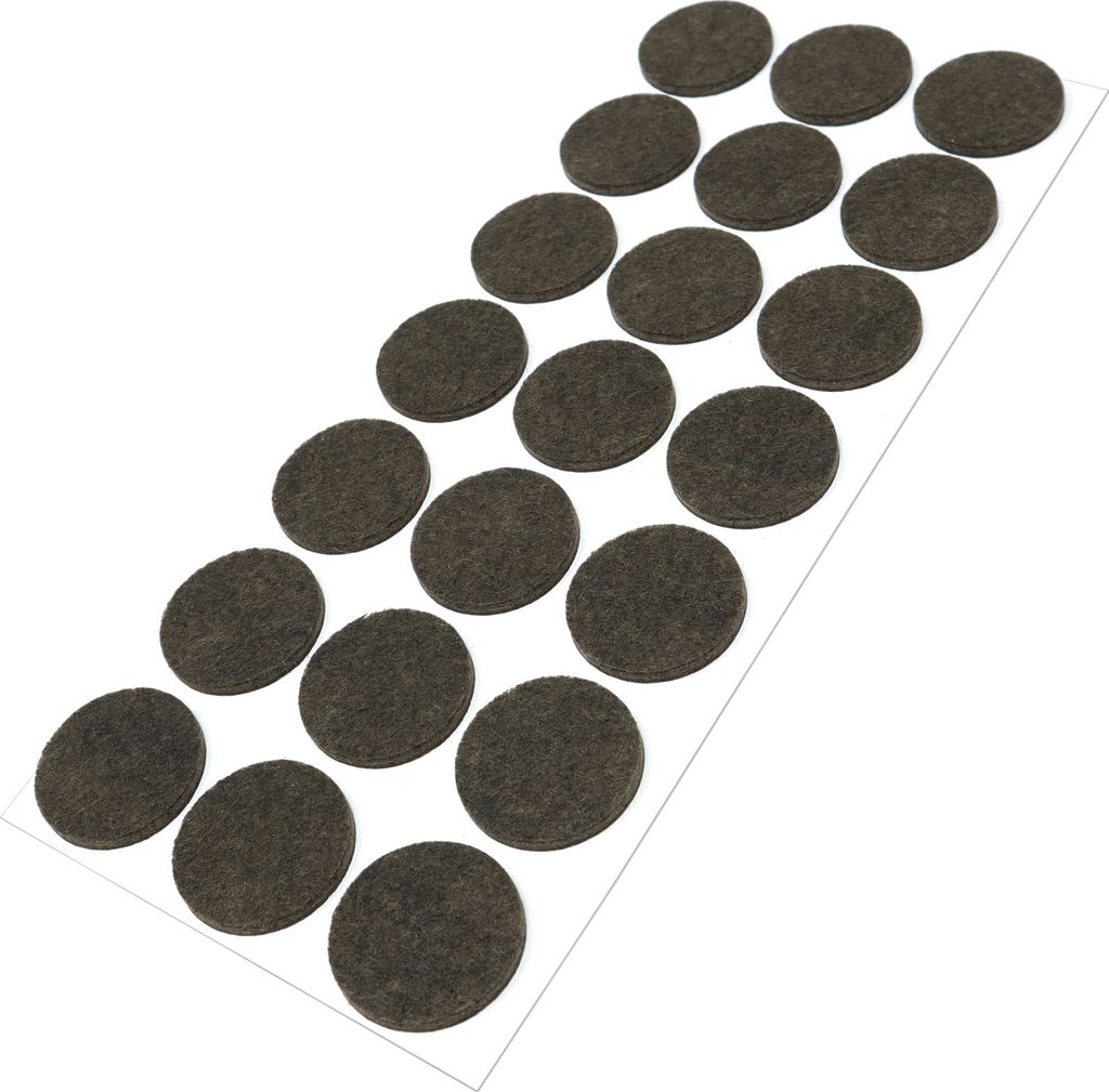 Adsamm | 21 x selbstklebende Filzgleiter / Braun / Ø 30 mm / rund / Möbelgleiter aus Filz mit 3.5 mm Stärke