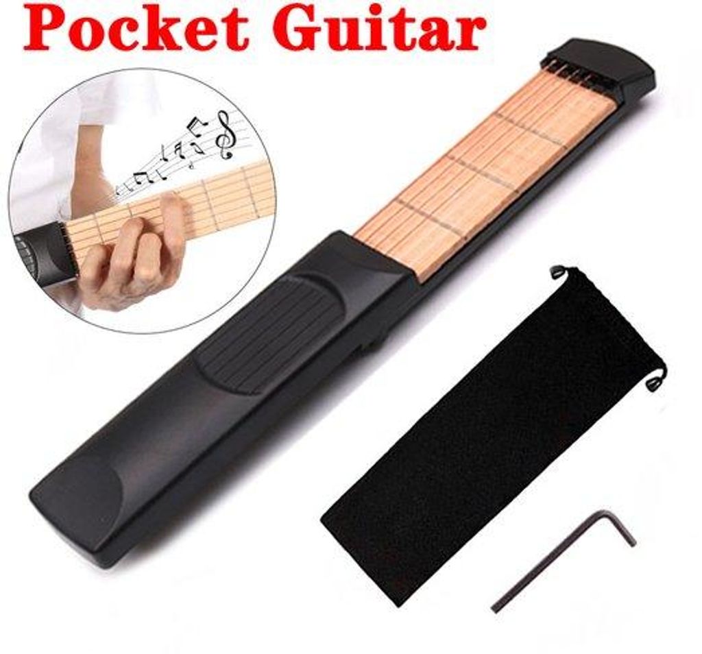 Einfaches Gitarrenübungshalsband, 6 Saiten, tragbares Hilfsmittel für das Üben von Gitarrenakkorden, geeignet für Anfänger.