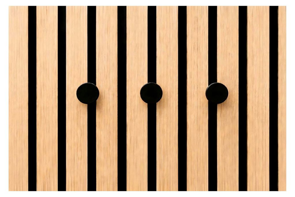 Akustikpaneele Haken ohne Bohren 5er Set Rund (Schwarz Matt)