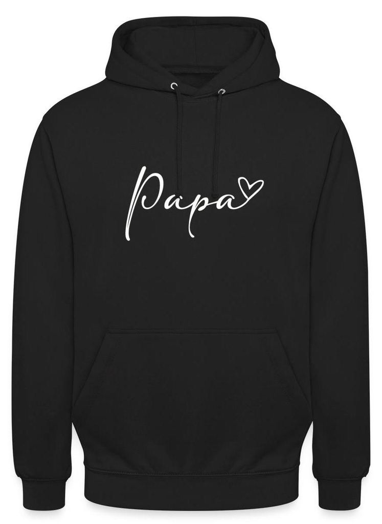 Spreadshirt Papa Handschrift Mit Herz Uni Hoodie, XL, Schwarz