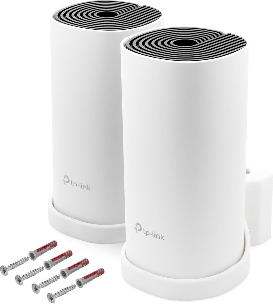Wandhalterung passend für TP-Link Deco M4 Mesh WLAN Router 2 Stück mit Kabelmanagement