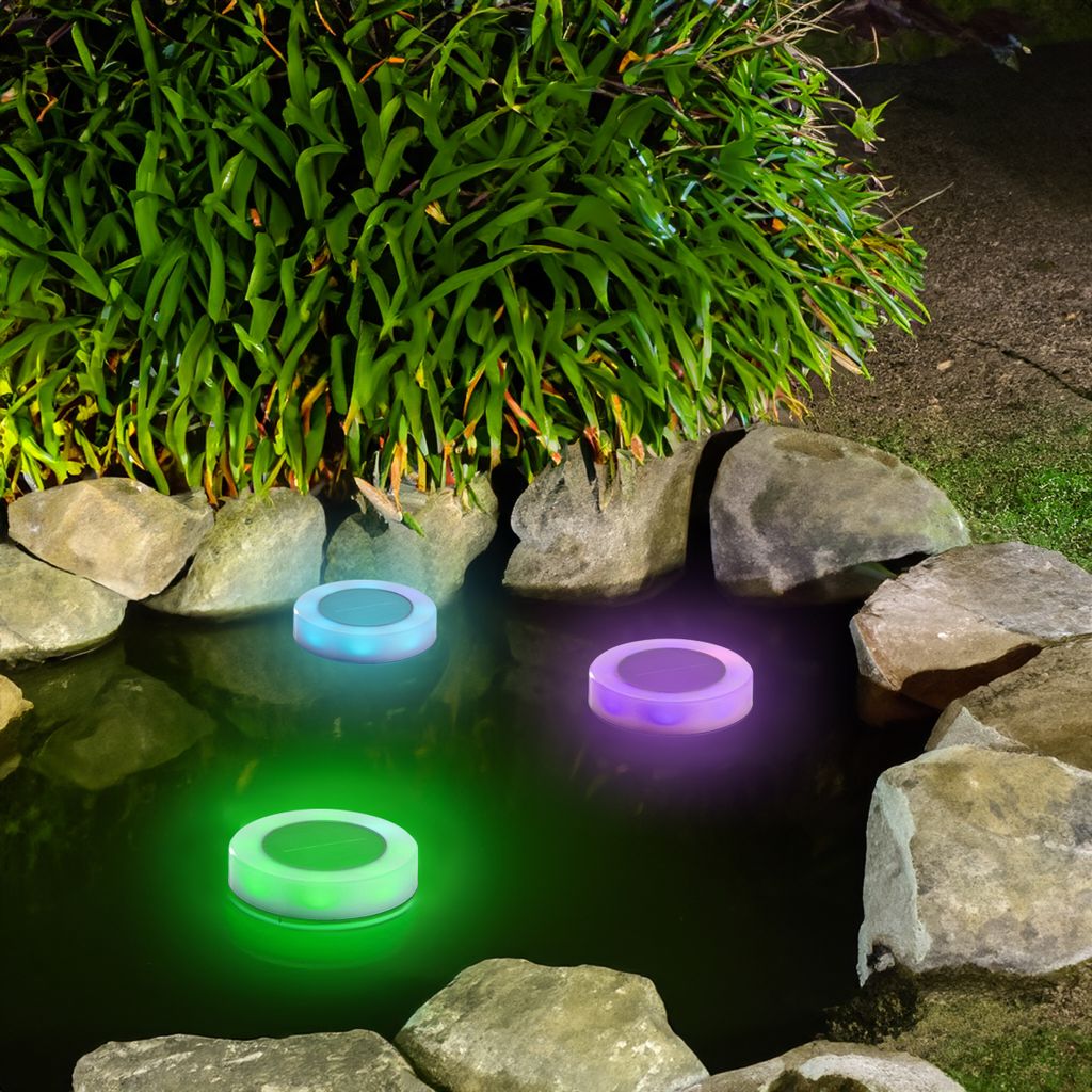 2in1 LED Solar Schwimmlicht und Bodenleuchte - 3er Set - Produktbild 5
