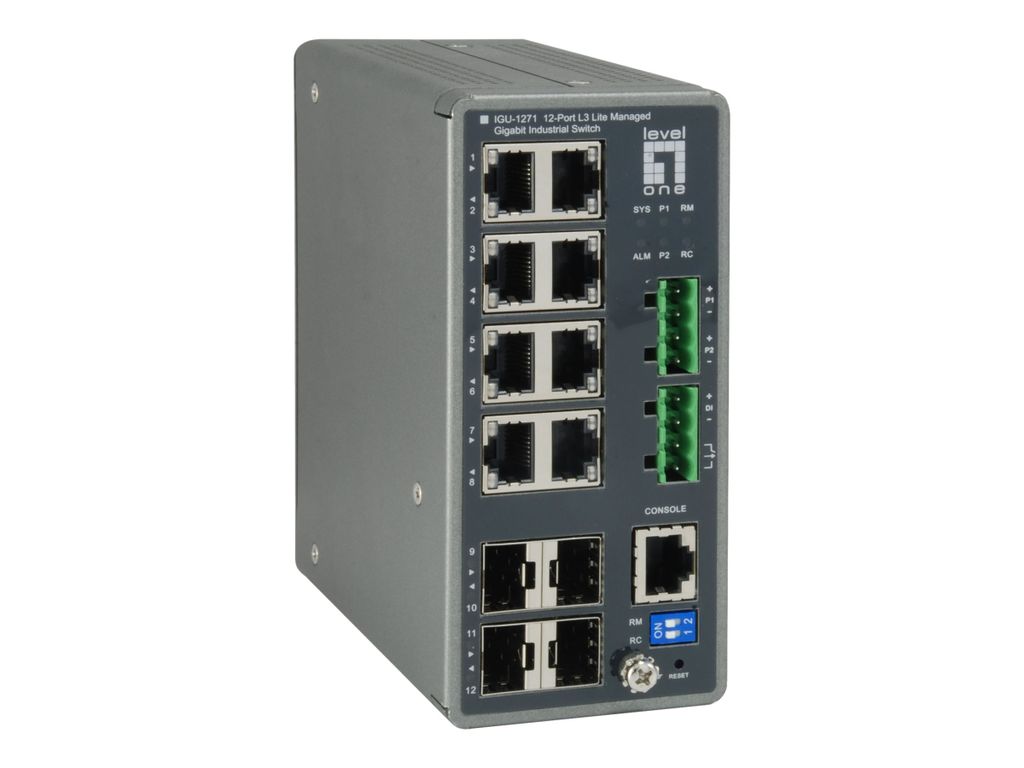 LevelOne IGU-1271 Netzwerk-Switch Managed L3 Gigabit Ethernet (10/100/1000) Grau
