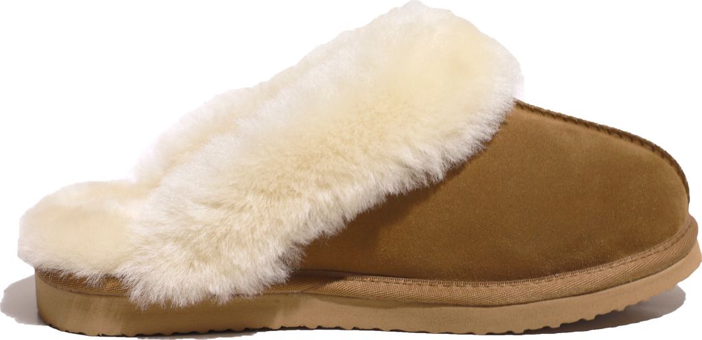 Lammfell Pantoffel NADINE mit Fellkranz camel 37 Produktbild 