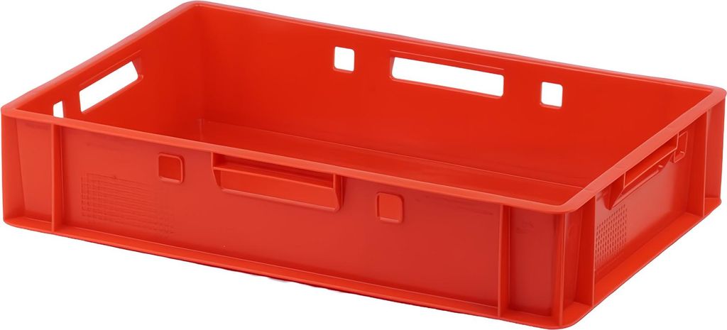 E1 Kisten rot mit Deckel in rot 600 x 400 x 125 mm Farbe: rot