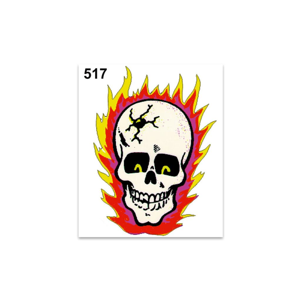 Sticker Schädel mit Feuer 10x12cm