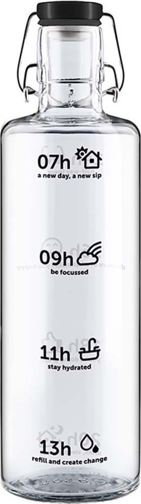 soulbottles stay hydrated Glas Trinkflasche | 1000 ml | auslaufsicher | plastikfrei