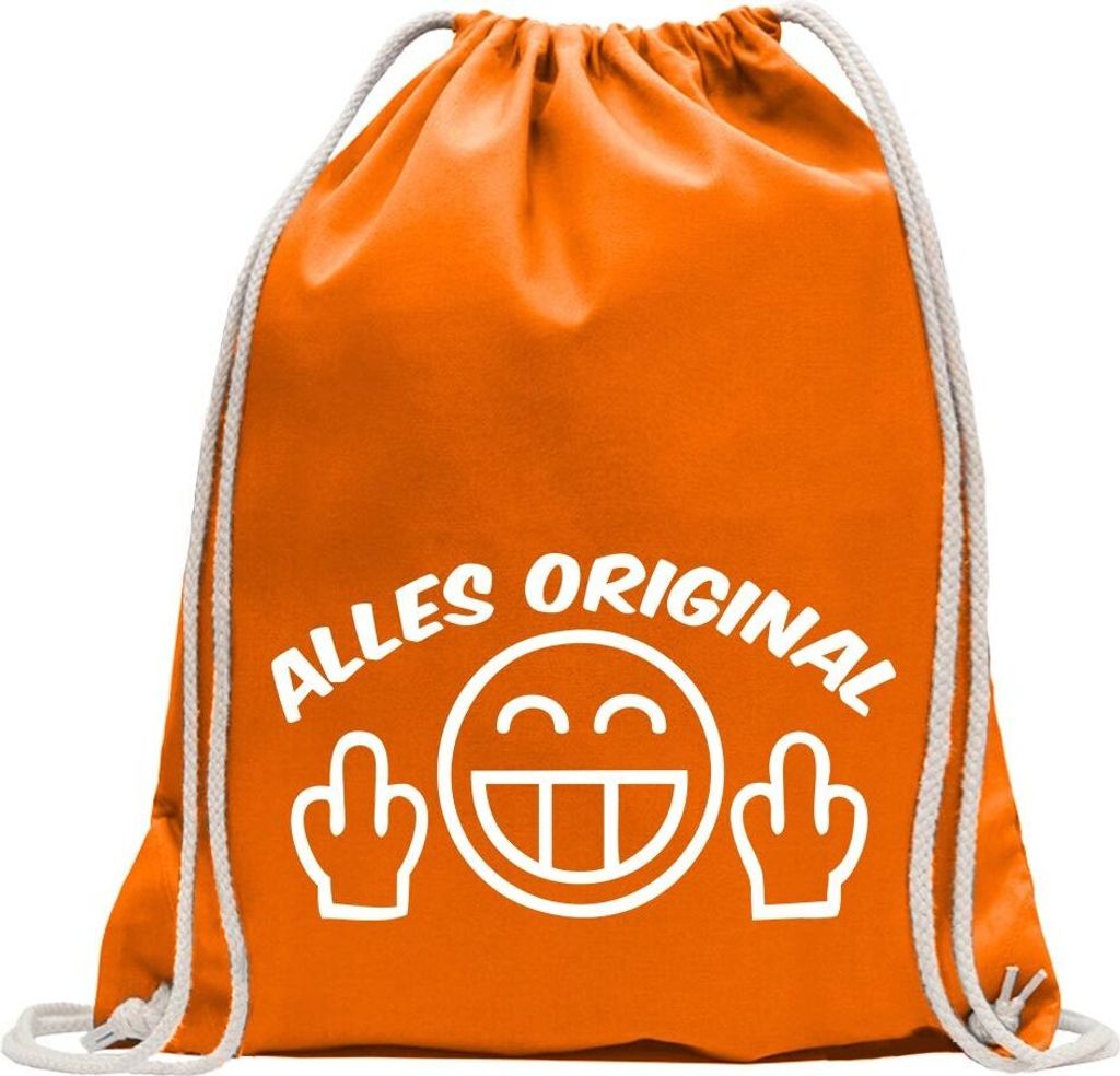 Kiwistar - Turnbeutel - mandarin - Alles Original - Fun Rucksack Sport Beutel Gymsack Baumwolle mit Ziehgurt