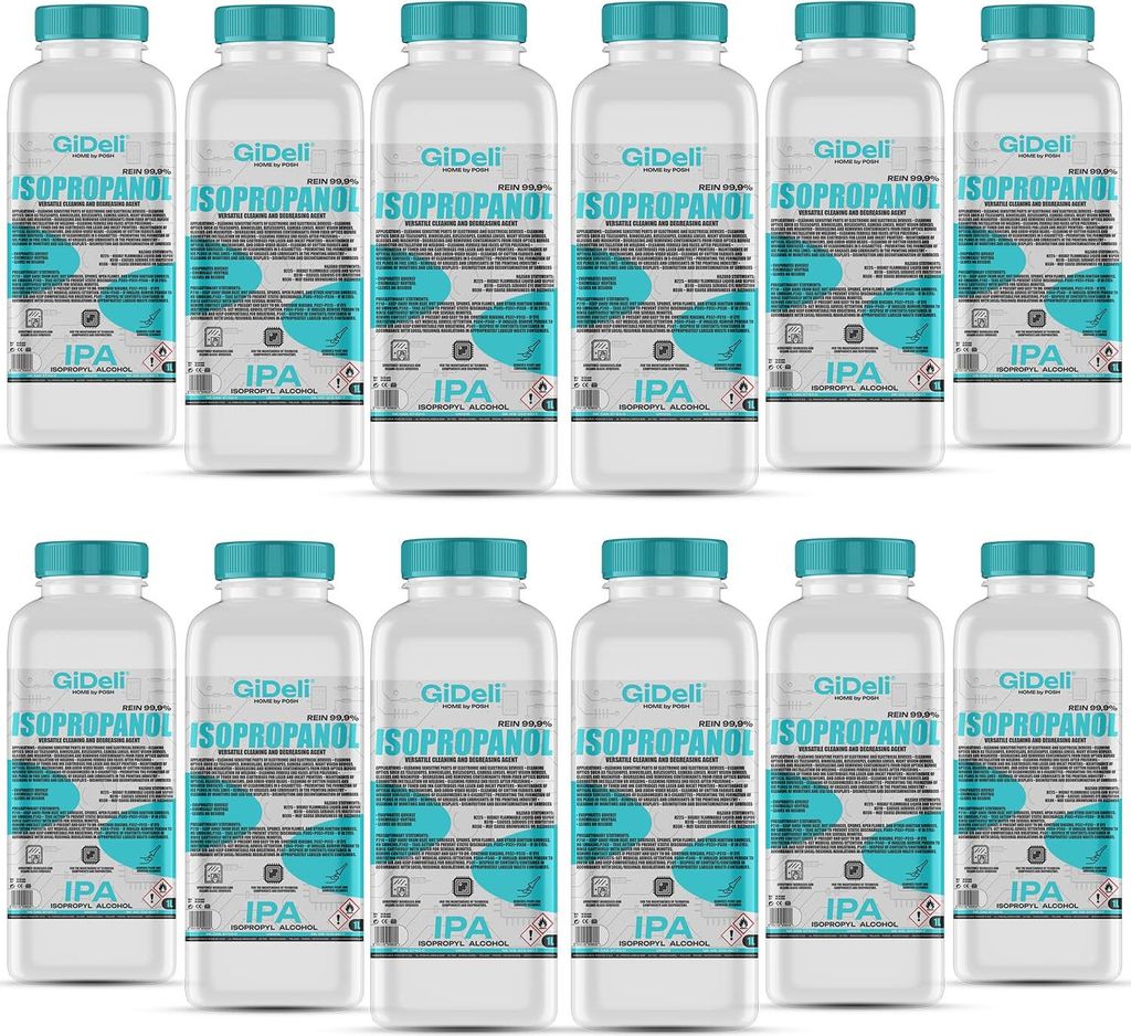 Isopropanol 12L 99,9% IPA Reinigungsalkohol Entfetter für Elektronik GiDeli