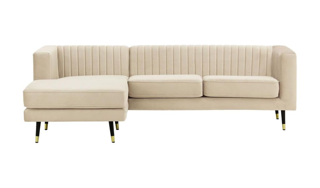 SLF24 - Großes linksseitiges Ecksofa Slender - hellbeige - Velluto 2