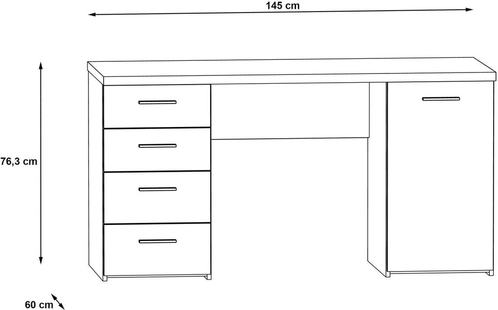 Schreibtisch NETBOB, Optik: Old Wood Vintage / Beton von Produktbild 7