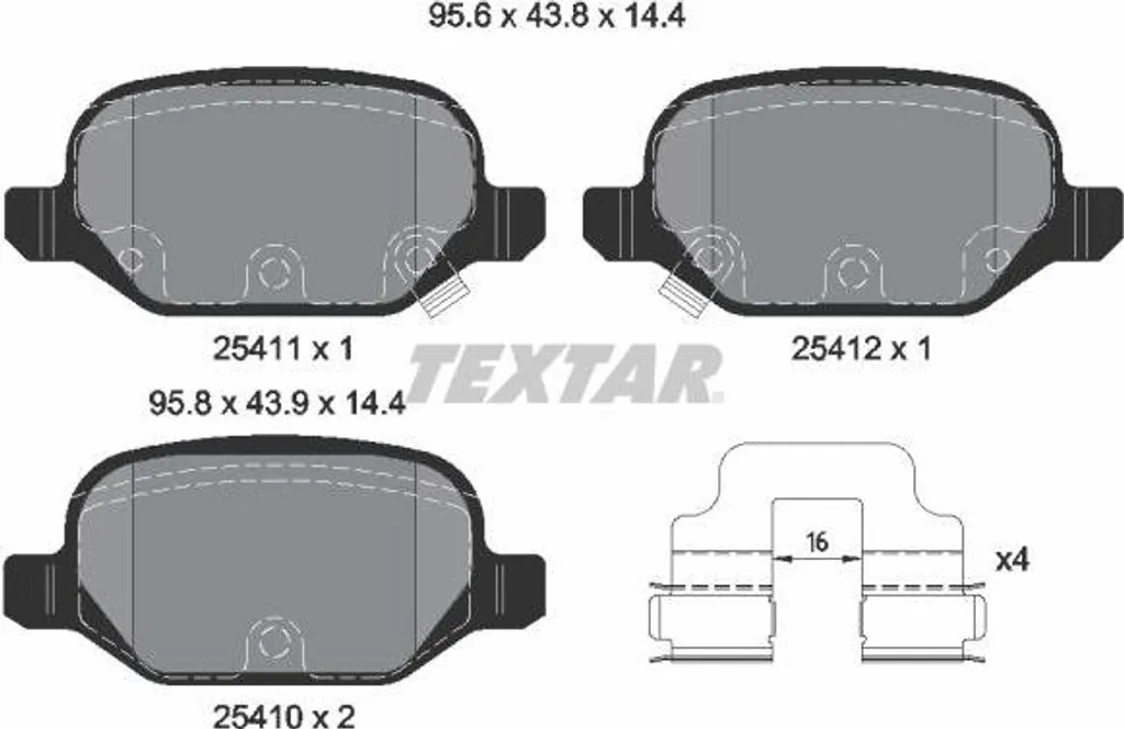 Plaquettes de frein haute performance TEXTAR 2541101 OE 68206120AA Fiat