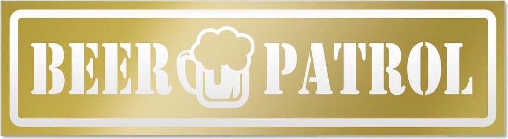 Kiwistar Beer Patrol invertiert Magnetschild Schild magnetisch - 30cm Gold - Magnetfolie für Auto PKW Kfz
