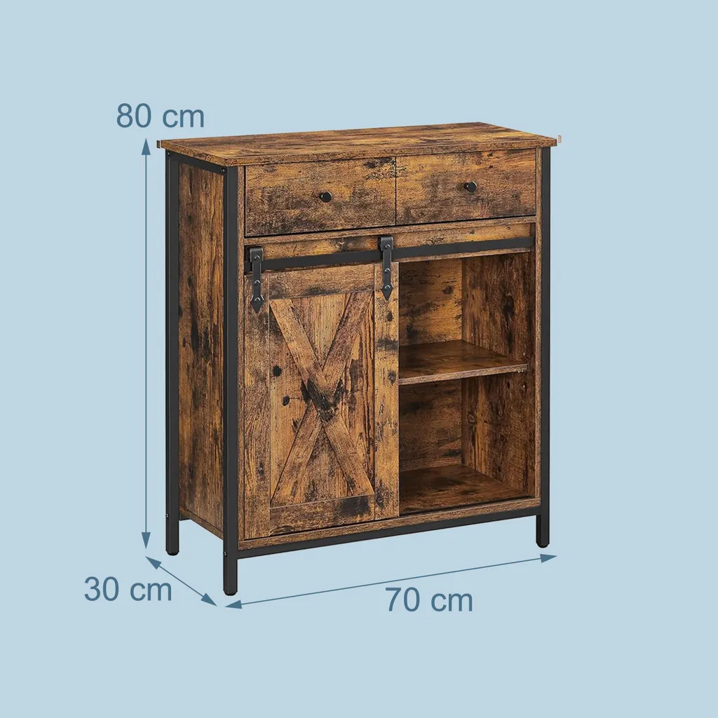 credenza relaxdays con anta scorrevole - 4