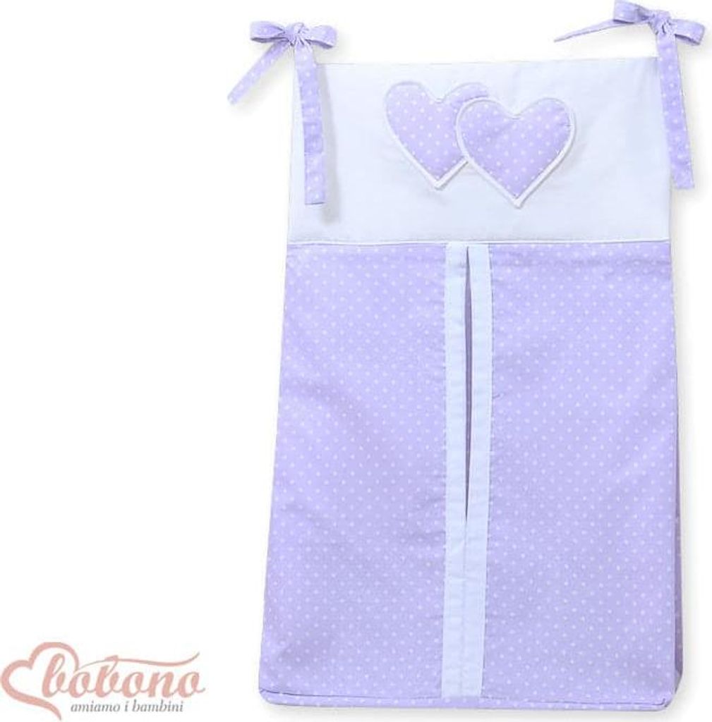 Wickeltasche mit Herzen zum Aufhängen – Baby-Organizer – einfach am Kinderbett oder an der Kommode zu befestigen
