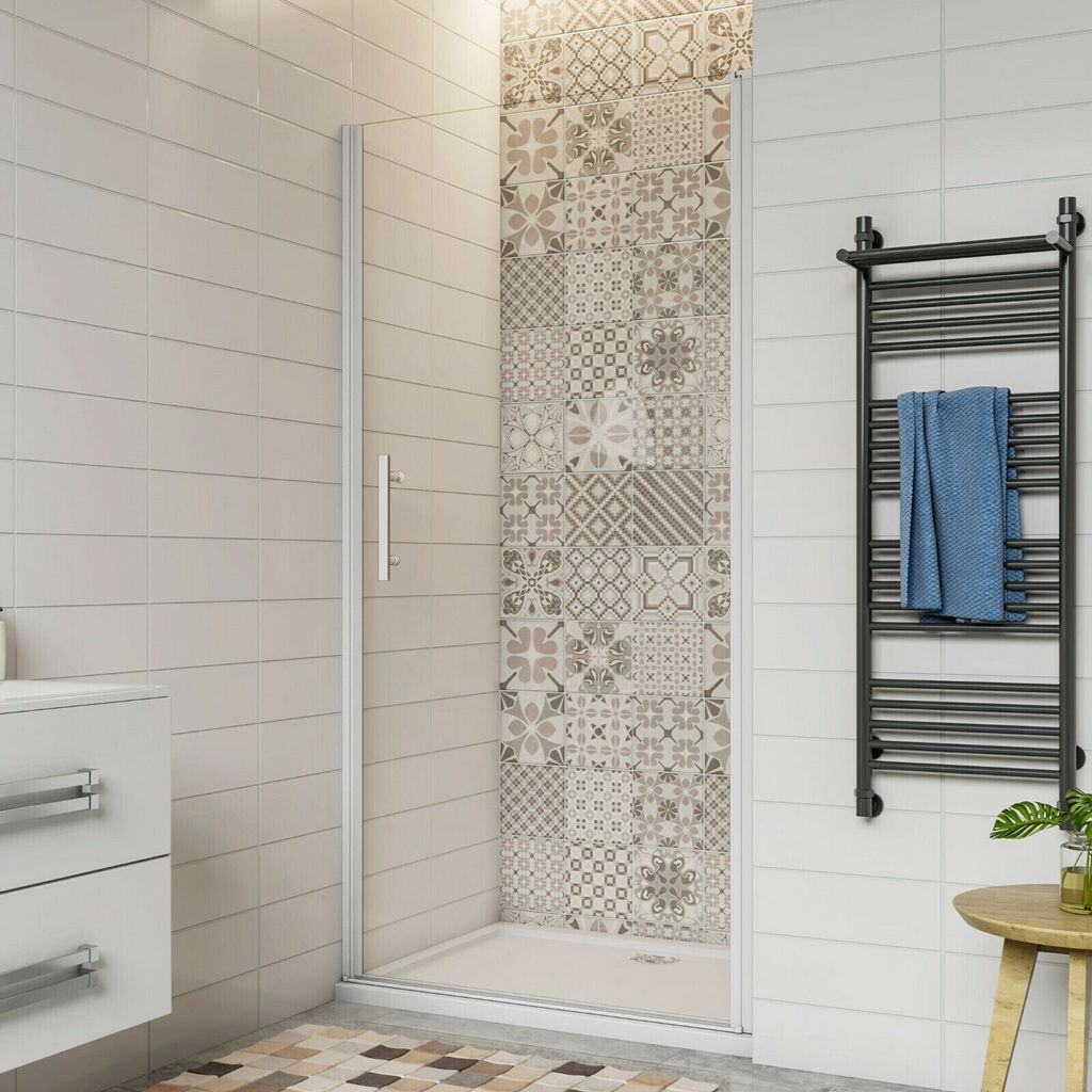 90X185cm Duschtür Pendeltür Nischentür Duschabtrennung Schwingtür Dusche 5mm ESG Sicherheitsglas Weiß