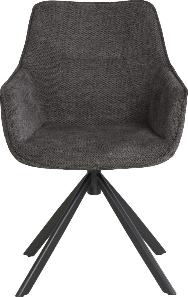 Esszimmerstuhl 4er Set San Carlo anthrazit mit Armlehnen & drehbarem Sitz
