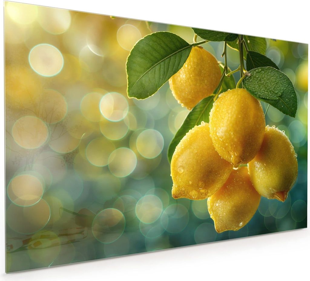 Küchenrückwand Spritzschutz Glas mit Motiv Zitronenbaum 40 x 40 cm