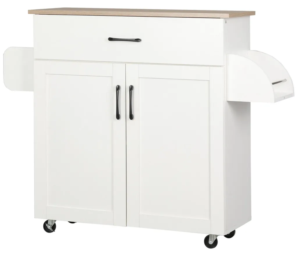 Meuble îlot de cuisine multi-rangements avec étagère réglable