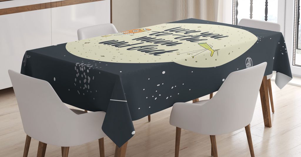 ABAKUHAUS Zitat Tischdecke, Liebe Affection Pflege Romantik, Personalisierter Druck mit Klaren Farben Waschbar Wasserfest kein Verblassen, 140 x 20...