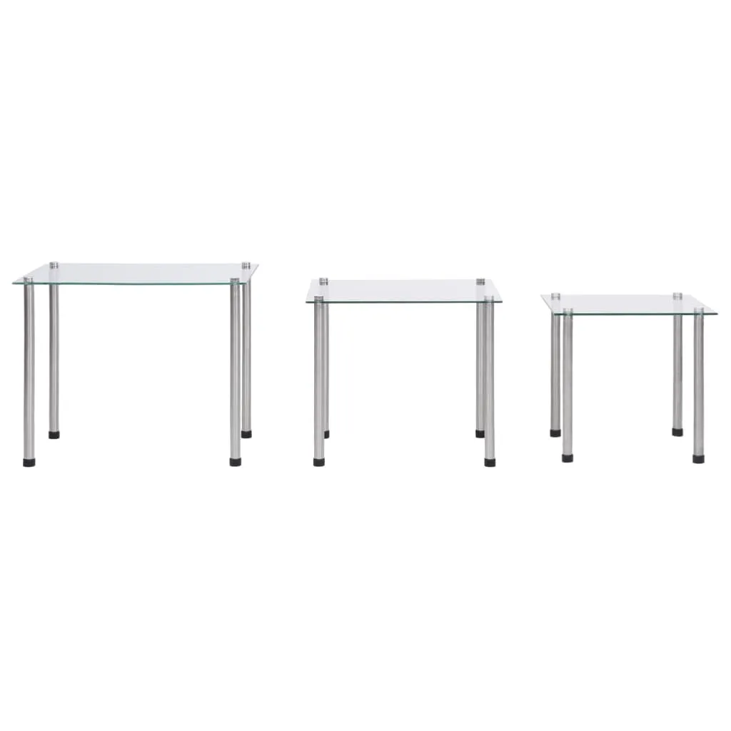 Set 3 Tavolini Ufficio/Salotto SYFAX™ Vetro Temperato Antinfortunio