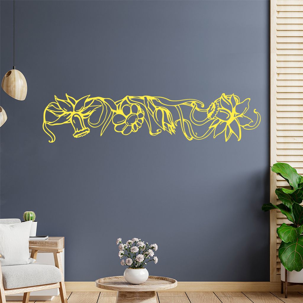 Blumen - Ranken Wandtattoo in 6 Größen - Wandaufkleber Wall Sticker - Dekoration, Küche, Wohnzimmer, Schlafzimmer, Badezimmer