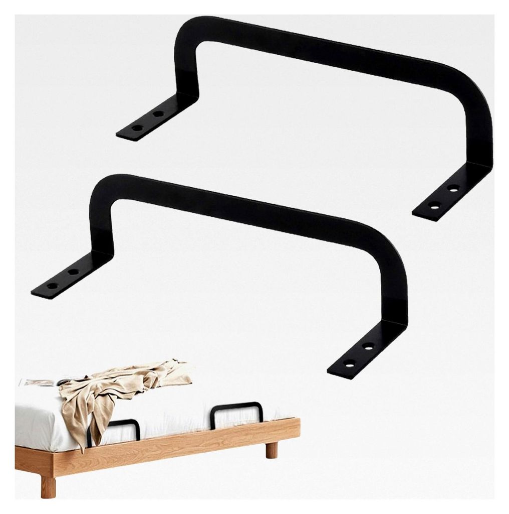 2 Stück Matratzenstabilisatoren, rutschfeste Halterungen für Bettmatratzen, passend für Massivholzbetten (schwarz, 26×8×5 cm)