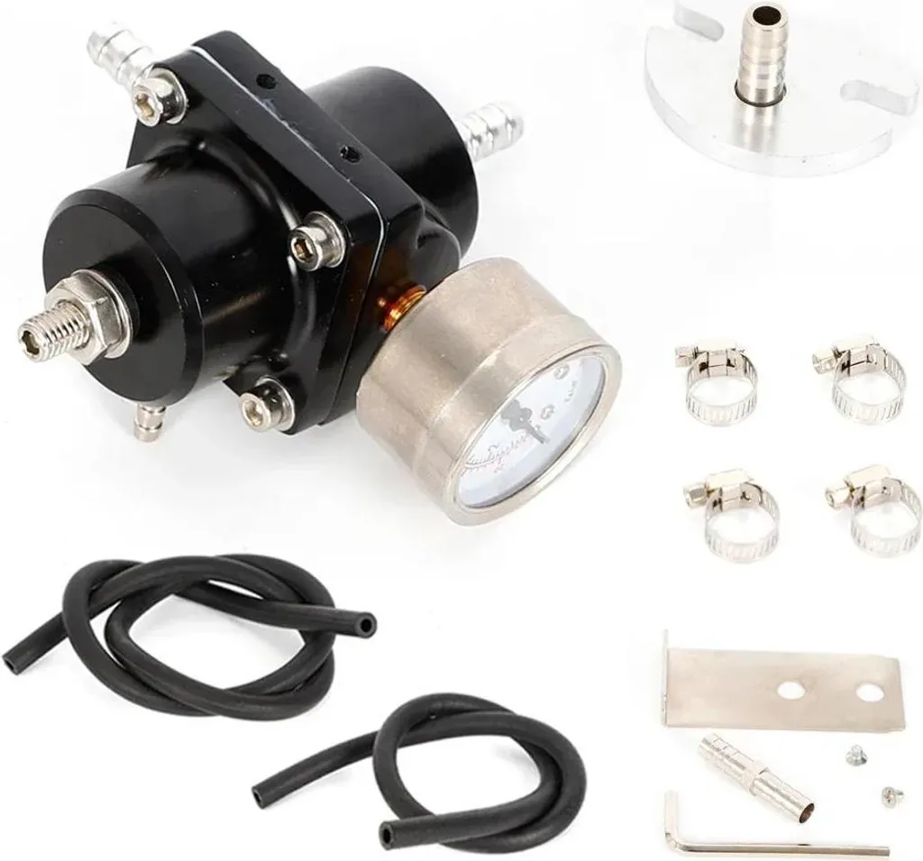 Régulateur carburant réglable noir - Manomètre de précision intégré