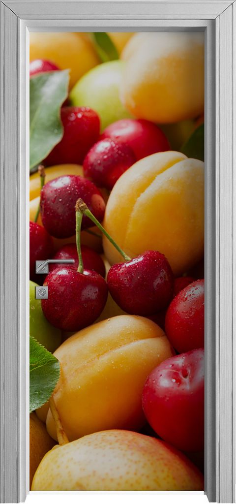 Tür Selbstklebende 80x210 cm Türfolie Türtapete Klebefolie - Farblich Früchte