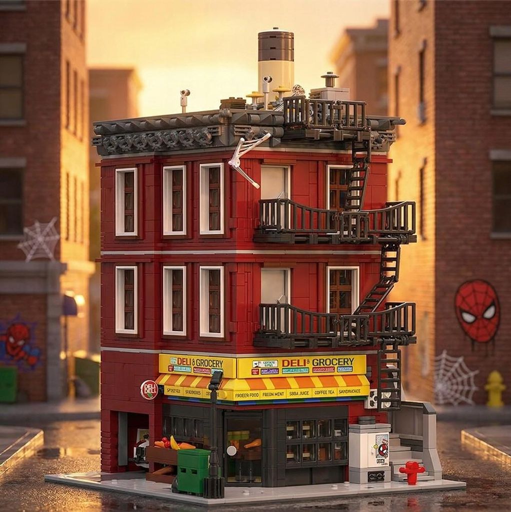 Spider Deli Apartment Klemmbausteine 3559 Teile Hero City Bauset Geschenk