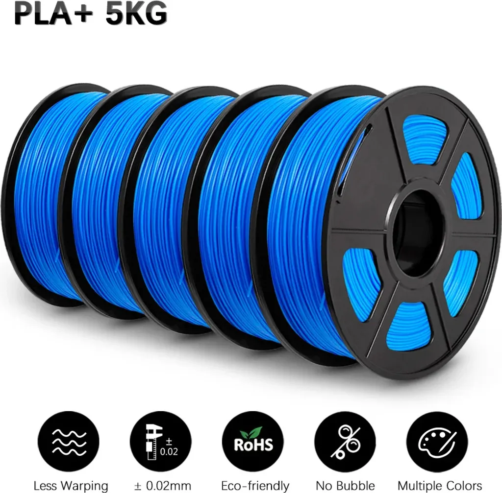 Filament PLA+ 1.75 mm Bleu 5kg Haute Précision pour Impression 3D Pro
