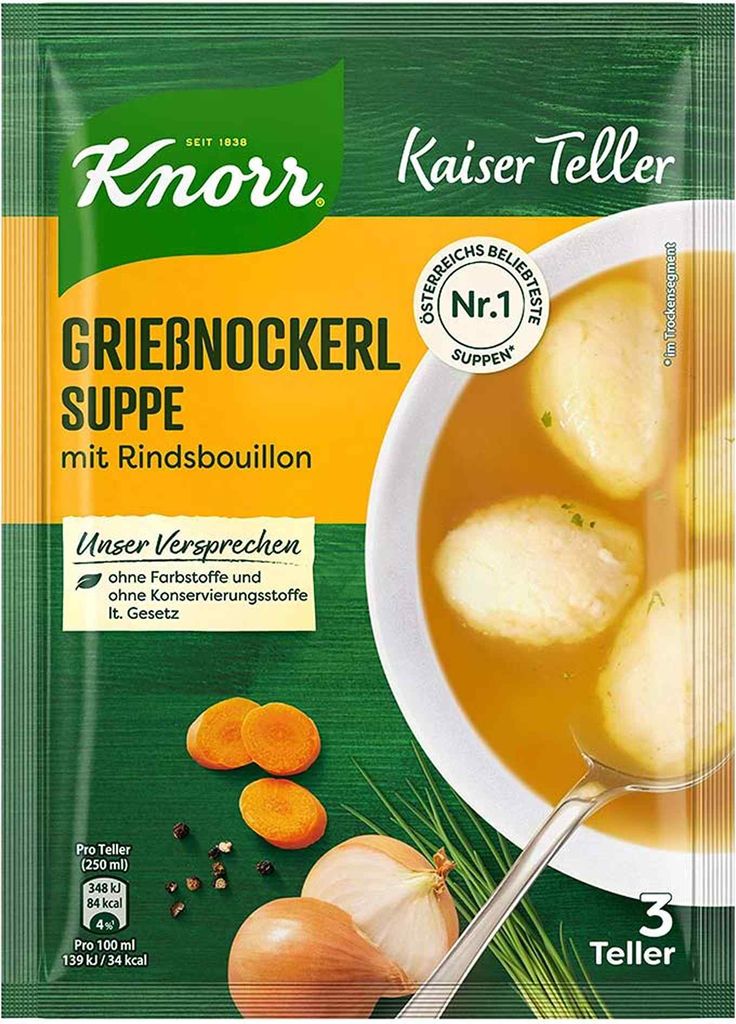 Knorr Kaiserteller Grießnockerl Suppe 62g Produktbild 