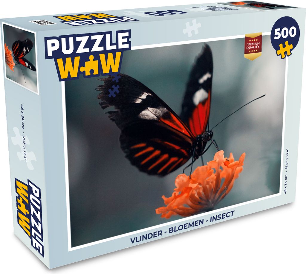 MuchoWow Puzzle 500 Teile Schmetterling - Blume - Insekt - 500 Teile - Kinder - Selberbauen - Puzzlespiele