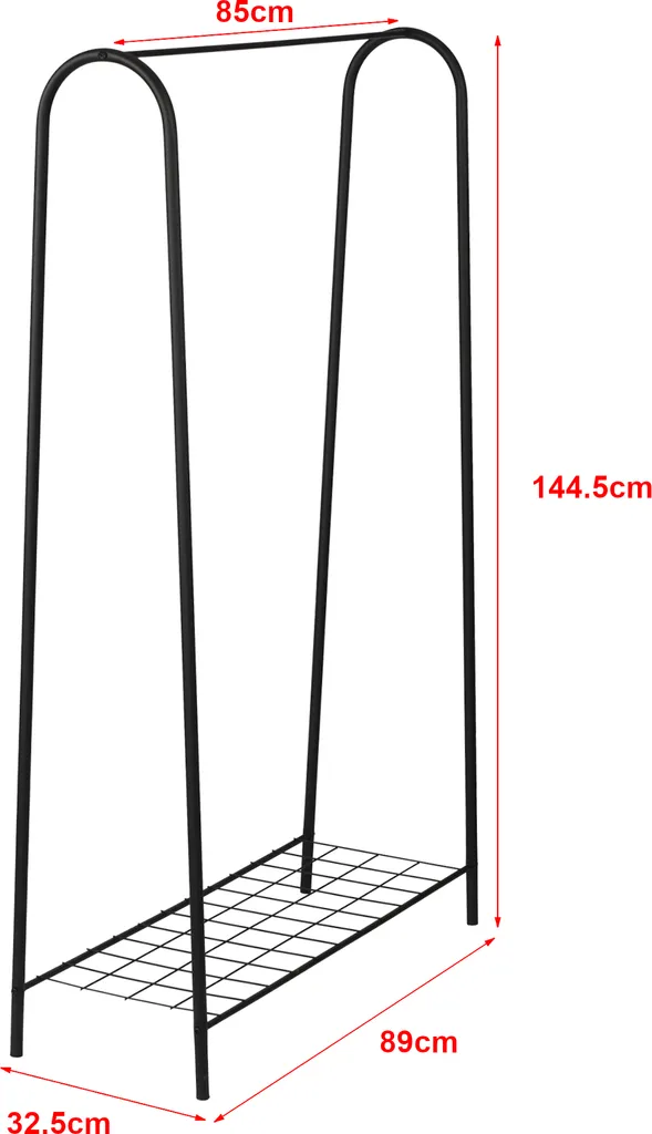 Portemanteau Hvorslev 144 x 89 x 32 cm en métal noir au style industriel - 3