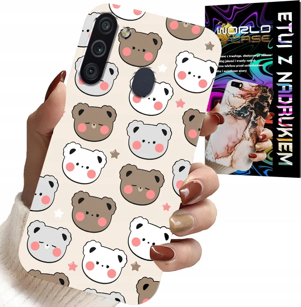 Cover Samsung A21 Bambini - Disegni Orsacchiotti + Vetro Protettivo