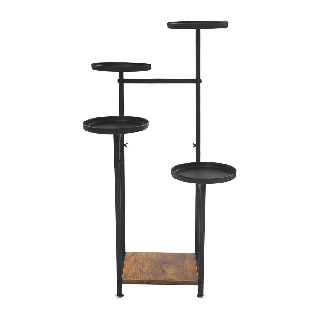 Support plantes noir 5 niveaux métal résistant pour pots de fleurs - 2