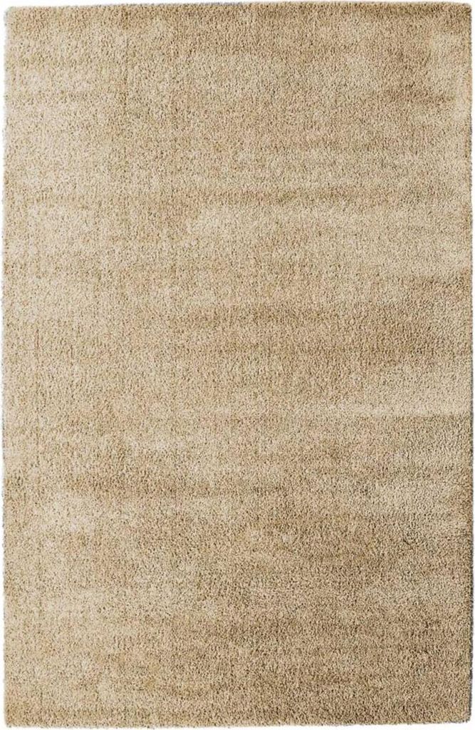 SILCHOU gewebter, zotteliger Langflorteppich mit einfarbigem Muster