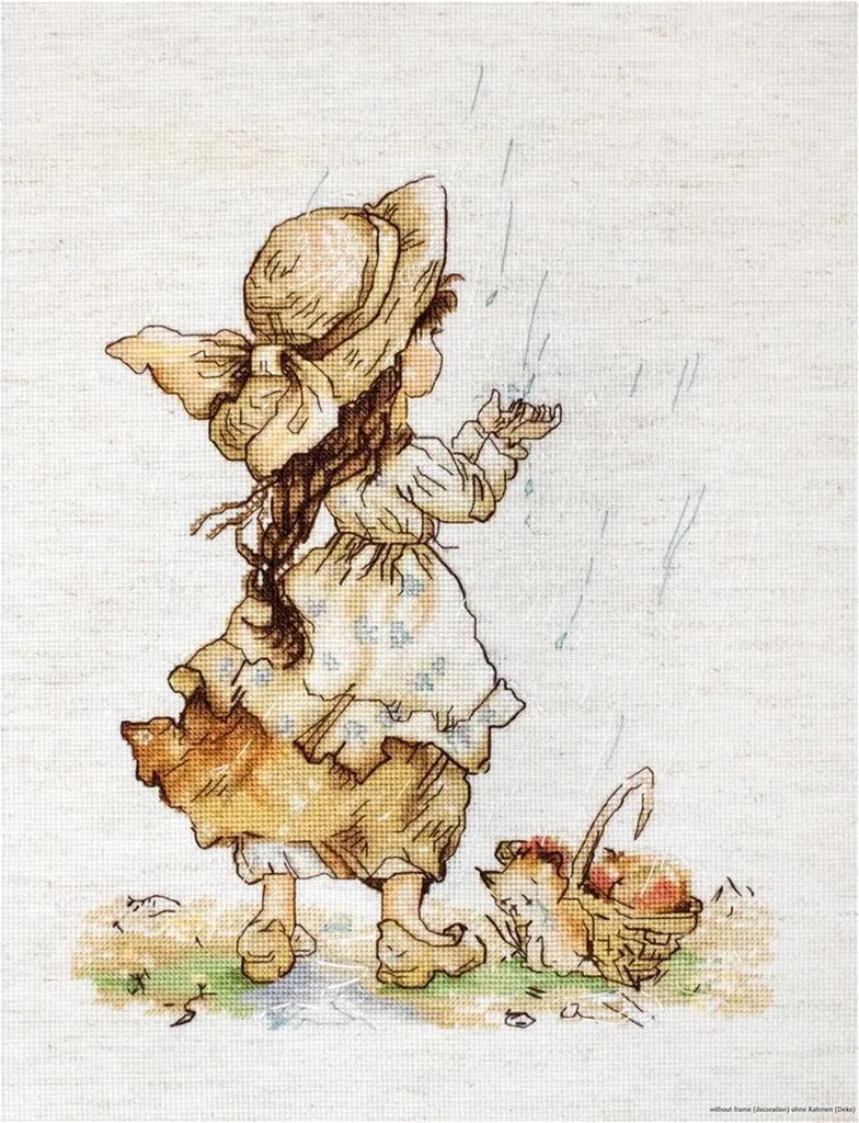Kit Point de Croix Luca-S Pluie d'été 22x30,5cm Broderie Point Compté