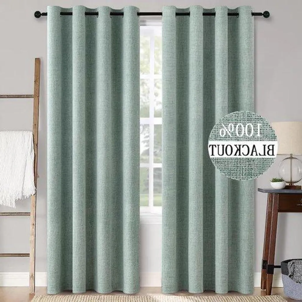 Rideau thermique vert foncé 140 x 225 cm avec technologie occultante
