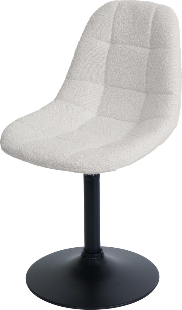 Esszimmerstuhl | HxBxT 83x47x43cm | Sitzhöhe 47cm | Stahl Stoff/Textil Bouclé | Creme | Küchenstuhl Stuhl Drehstuhl