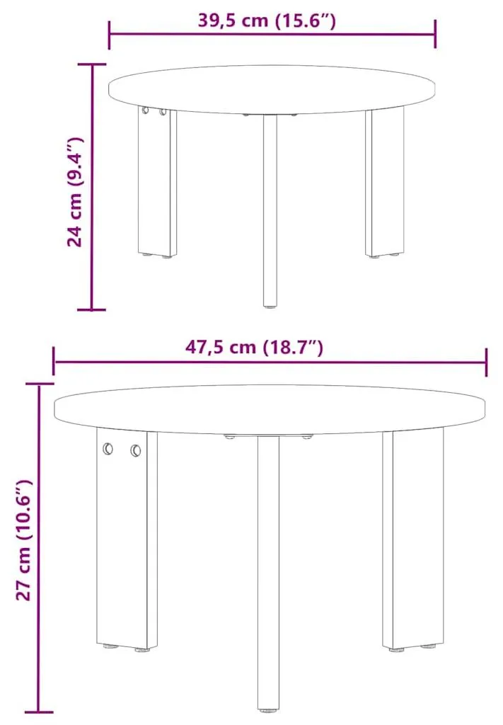 Table Basse 2 Pcs Bronze Ciré 47.5x47.5x27 cm Lumarko Design Chic