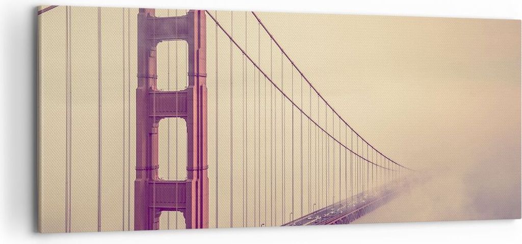 Bild auf Leinwand - Leinwandbild - Brücke Autobahn Infrastruktur - 100x40cm - Wand Bild - Wanddeko - Leinwanddruck - Bilder - Kunstdruck - Wanddek...