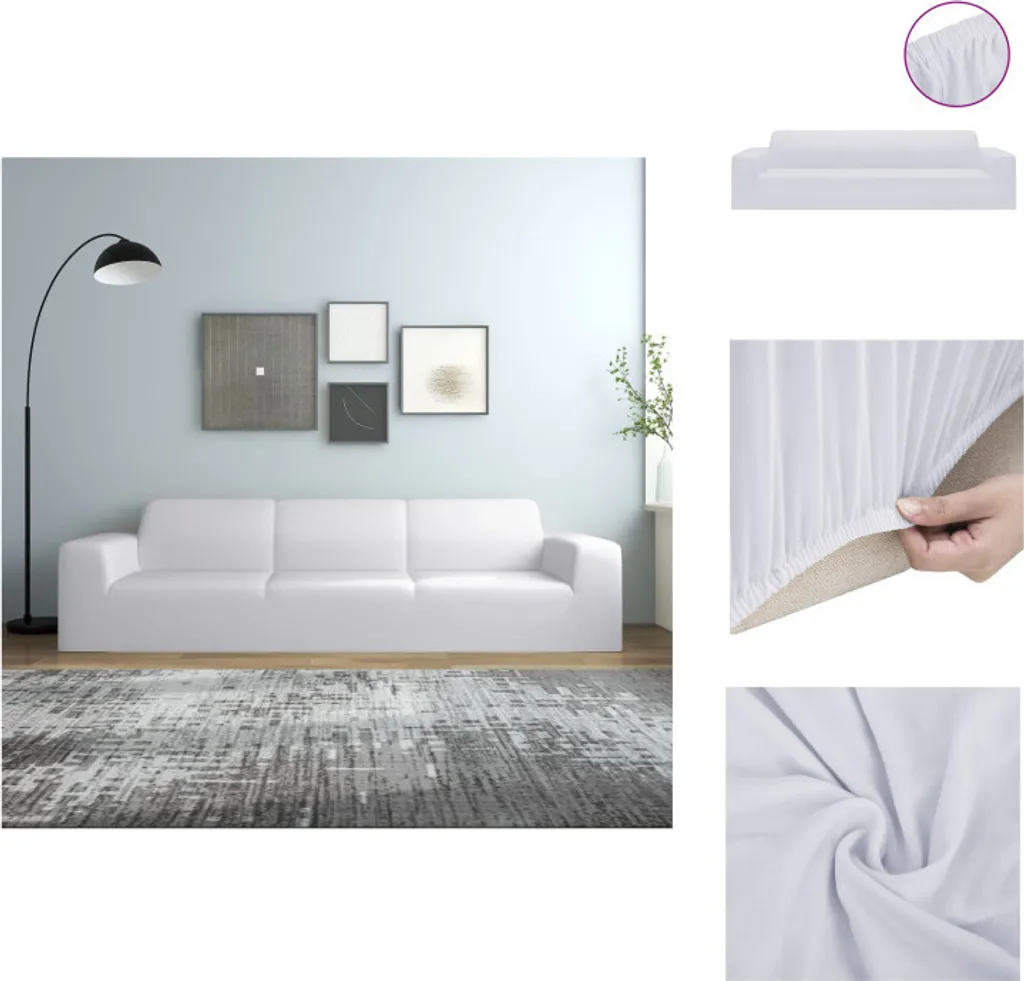 Offerta Copridivano 4 Posti vidaXL - Jersey Bianco Stretch 235-300cm