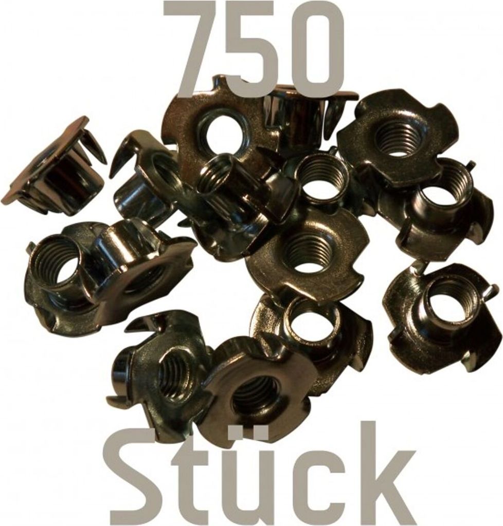 750 Einschlagmuttern für Klettergriffe von Kletterbude; metallisch; für Kletterwandbau.