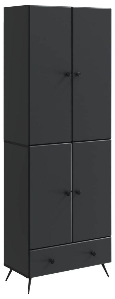 vidaXL Schrankset 2 pcs Schwarz Holzwerkstoff